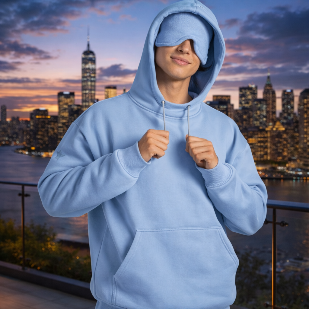 Cozy Hoodie with Hidden Eye Mask