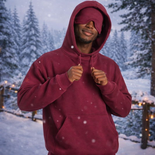 Cozy Hoodie with Hidden Eye Mask