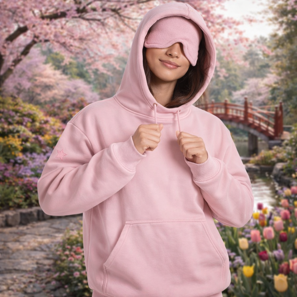 Cozy Hoodie with Hidden Eye Mask